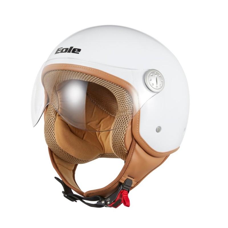 Casque EOLE Jet Road noir intérieur marron