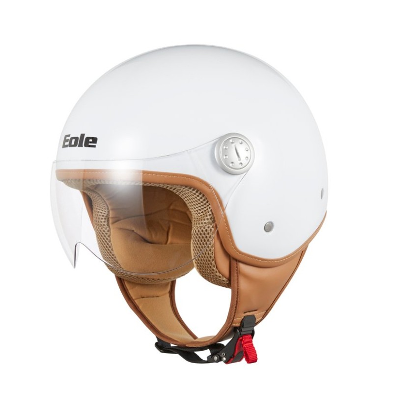 Casque EOLE Jet Road noir intérieur marron