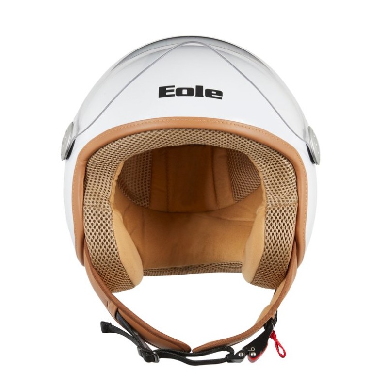 Casque EOLE Jet Road noir intérieur marron