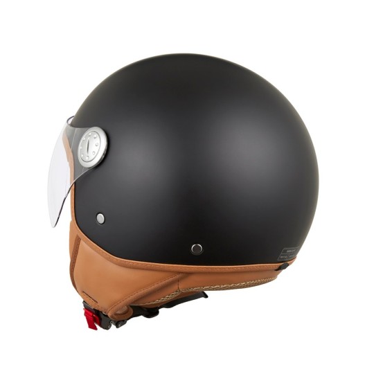 Casque EOLE Jet Road noir intérieur marron