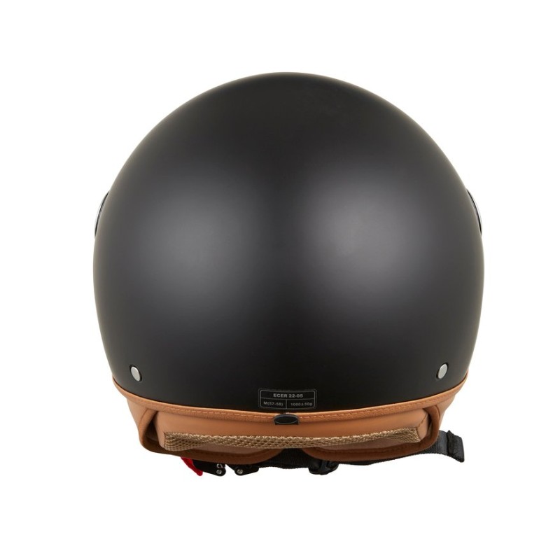 Casque EOLE Jet Road noir intérieur marron