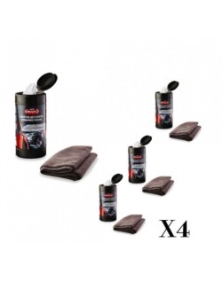 Lot de 4: KIT ENTRETIEN 40 LINGETTES + MICROFIBRE