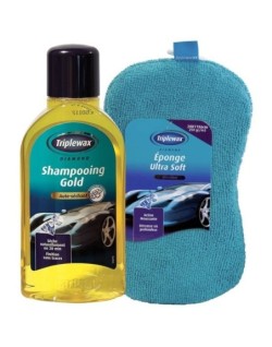 Lot Shampoing Gold + éponge Ultra Soft Triplewax